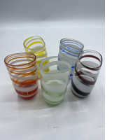 Set of 5 Glass, drinking glass with rainbow pattern, Japan