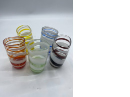 Set of 5 Glass, drinking glass with rainbow pattern, Japan Set of 5 Glass, drinking glass with rainbow pattern, Japan