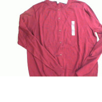 UNI QLO Red Button-Down Sweater UNI QLO Red Button-Down Sweater