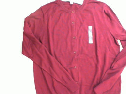 UNI QLO Red Button-Down Sweater UNI QLO Red Button-Down Sweater