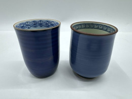 Set of 2 Glass, tall blue tea glass Set of 2 Glass, tall blue tea glass