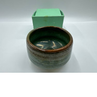 Brown Japanese soup cup in a paper box