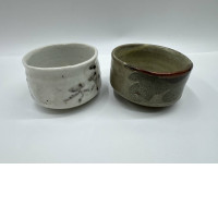 Set of 2 Brown Japanese soup cup in a paper box 