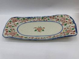 Glass, flat white glass plate with Japanese vintage pattern