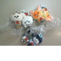 Set of 6 plush toy keychains