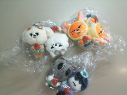 Set of 6 plush toy keychains