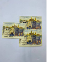 Set of 3 Postcard with cat picture, souvenir from Thailand