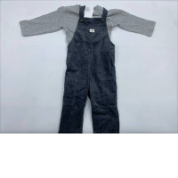 Set of 2 Children's gray overalls and long-sleeved shirt 
