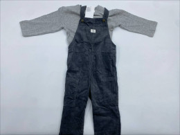 Set of 2 Children's gray overalls and long-sleeved shirt 