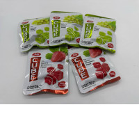A set of five packs of chewing candies