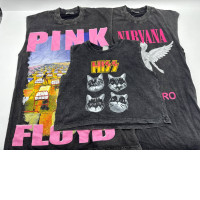 Set of 3 Black sleeveless round neck shirt 