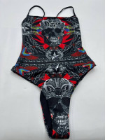 Women's skull pattern bodysuit