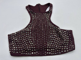 Red tube top with beaded embellishments 