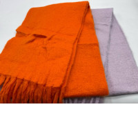 Set of 2 Orange and purple winter scarf 
