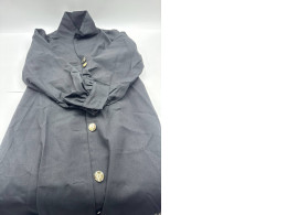 Black long dress with collar and gold buttons Black long dress with collar and gold buttons