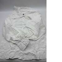 White long-sleeved shirt with wide collar