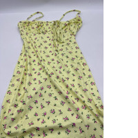 Yellow floral one-shoulder long dress 