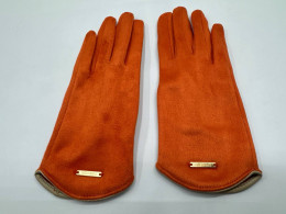 Orange winter gloves 