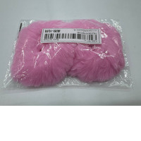 Set of 2  Pink faux fur hair tie