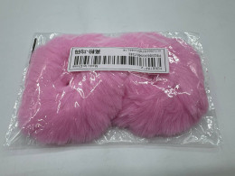Set of 2  Pink faux fur hair tie