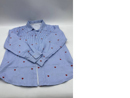 Blue long-sleeved shirt with heart pattern Blue long-sleeved shirt with heart pattern