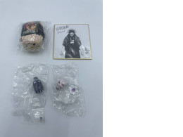 Set of 2 coin-size figures, plush toy and picture