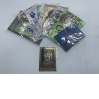 Set of manga books and a postcard