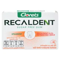 Cloret Recaldent Sugar-Free Spearmint Gum, 8 Pieces