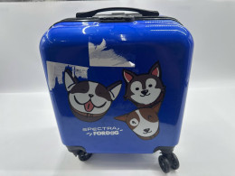Small blue dog-shaped suitcase 