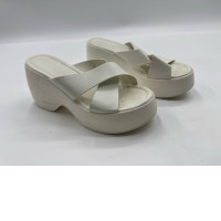 Women's white platform sandals