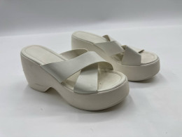 Women's white platform sandals