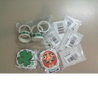 Set of 2 packs of stickers + 5 small tapes with clover + 5 patches for clothes clover