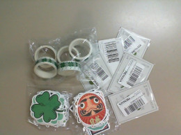 Set of 2 packs of stickers + 5 small tapes with clover + 5 patches for clothes clover