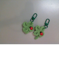 Set of 2 keychains with clover image