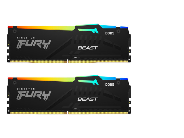 32GB (16GBx2) DDR5 6400MHz RAM (Memory) KINGSTON FURY BEAST DDR5 RGB (INTEL XMP) (BLACK) (KF564C32BBAK2-32) 32GB (16GBx2) DDR5 6400MHz RAM (Memory) KINGSTON FURY BEAST DDR5 RGB (INTEL XMP) (BLACK) (KF564C32BBAK2-32)