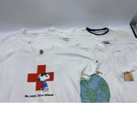 Set of 8 Vintage white short sleeve round neck t-shirt