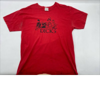 Red vintage short sleeve round neck t-shirt