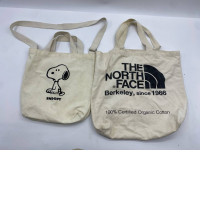 Set of 2 White vintage cloth bag 