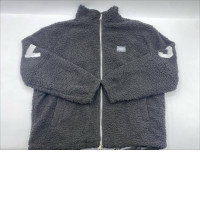 TKLPEHG Women's Winter Coat, Fashion Full Zip Sherpa Fleece Jacket, Oversized Lapel, Long Sleeve, Black