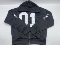  ZIP THROUGH HOOD  BLACK