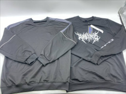 Set of 2 Black long-sleeved round neck sweatshirt