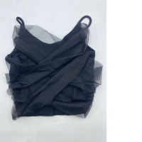Plain Mesh Panel Camisole Top black 