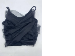 Plain Mesh Panel Camisole Top black 