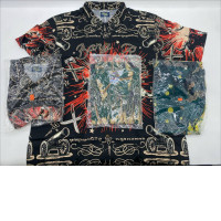 Set of 4 Hawaiian short-sleeved shirt with pattern 