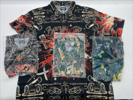 Set of 4 Hawaiian short-sleeved shirt with pattern 