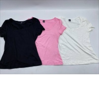 Set of 3 SHEIN EZwear Women's Casual Slim Fit Square Neck Short Sleeve T-Shirt 3 Piece Set Summer 