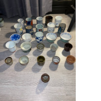 Set of 26 Glass, hot tea glass, hot soup cup, Japanese, vintage 