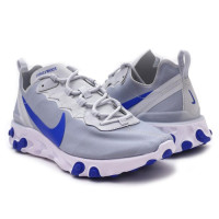 Nike React Element 55 Pure Platinum Racer Blue USED