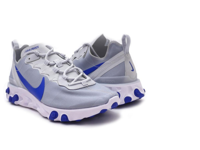 Nike React Element 55 Pure Platinum Racer Blue USED Nike React Element 55 Pure Platinum Racer Blue USED