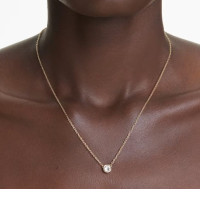 SWAROWSKI Imber pendant Round cut, White, Gold-tone plated